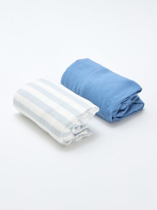 Lot de 2 draps housse en coton - Kiabi