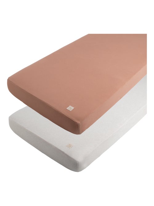 Lot de 2 draps housse en coton pour lit bébé - - Kiabi