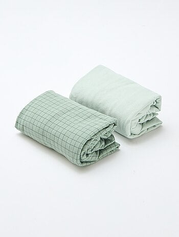 Lot de 2 draps housse en coton