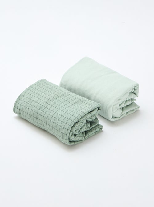 Lot de 2 draps housse en coton - Kiabi