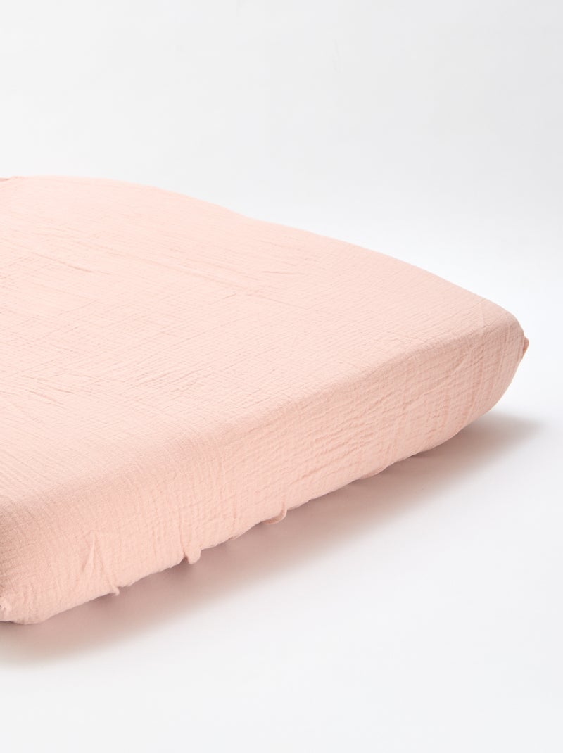 Lot de 2 draps housse gaze doux Rose - Kiabi