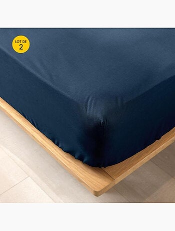 Lot de 2 draps housse King size en coton bio