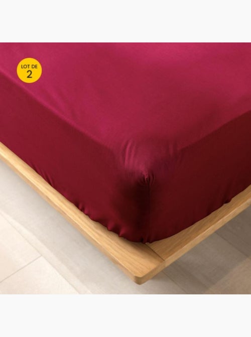 Lot de 2 draps housse King size en coton bio - Kiabi