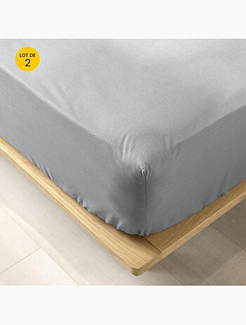 Lot de 2 draps housse King size en coton bio