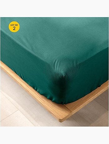 Lot de 2 draps housse King size en coton bio