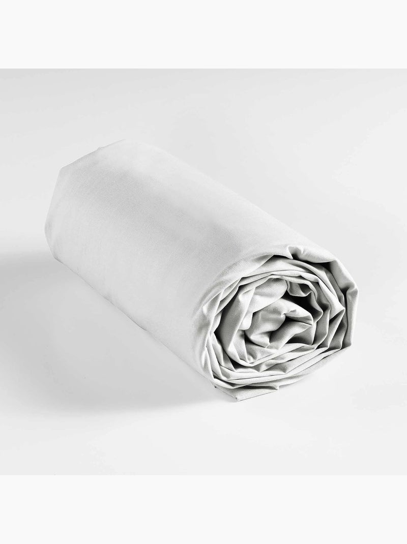 Lot de 2 draps Housse Queen size Coton 57 fils Blanc - Kiabi