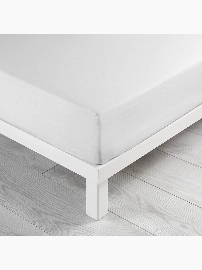 Lot de 2 draps Housse Queen size Coton 57 fils Blanc - Kiabi