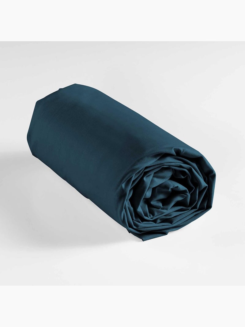 Lot de 2 draps Housse Queen size Coton 57 fils Bleu - Kiabi