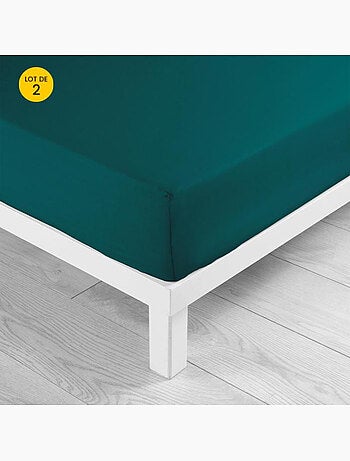 Lot de 2 draps Housse Queen size Coton 57 fils