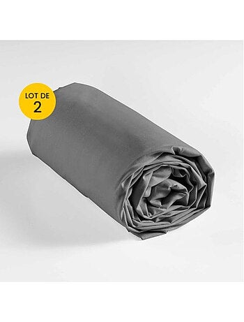 Lot de 2 draps Housse Queen size Coton 57 fils
