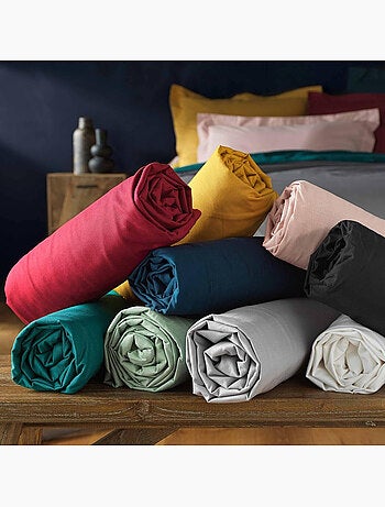 Lot de 2 draps Housse Queen size Coton 57 fils