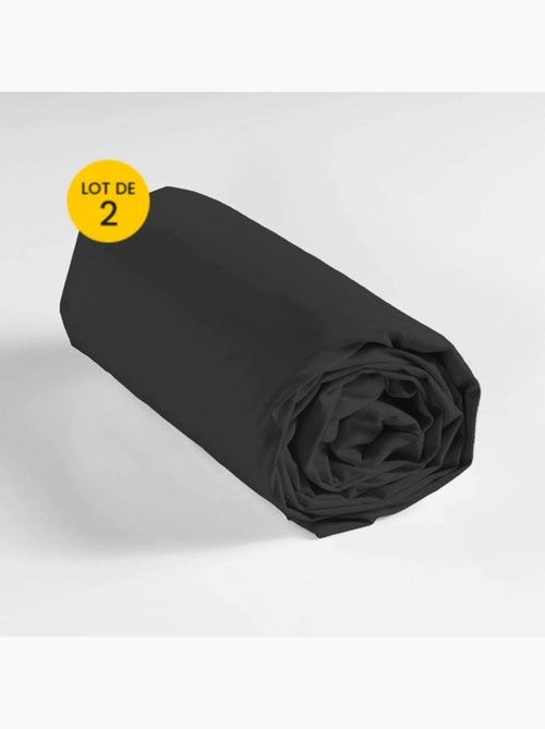 Lot de 2 draps Housse Queen size Coton 57 fils - Kiabi
