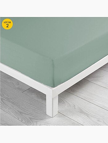 Lot de 2 draps Housse Queen size Coton 57 fils