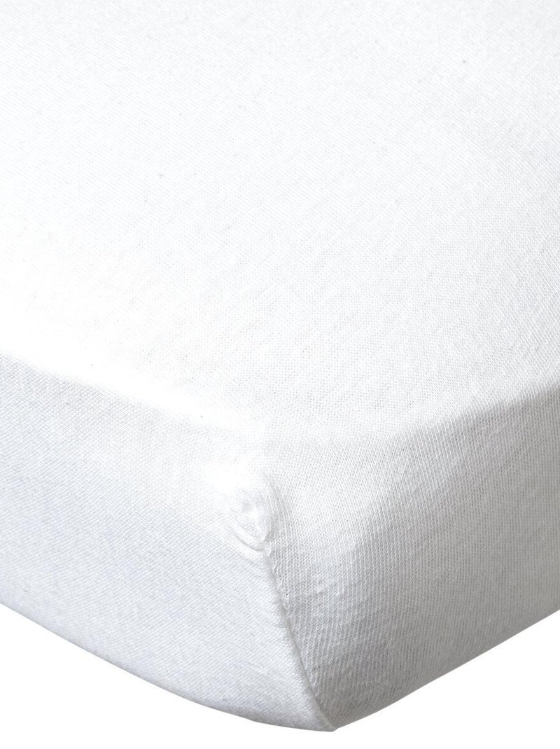 Lot de 2 draps housses 60x120 cm - Blanc + Bleu layette - Babycalin Blanc Bleu ciel - Kiabi