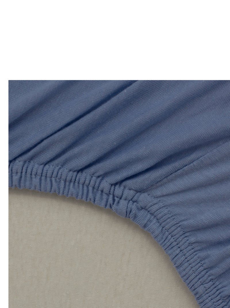 Lot de 2 draps housses 60x120 cm - Blanc + Bleu layette - Babycalin Blanc Bleu ciel - Kiabi