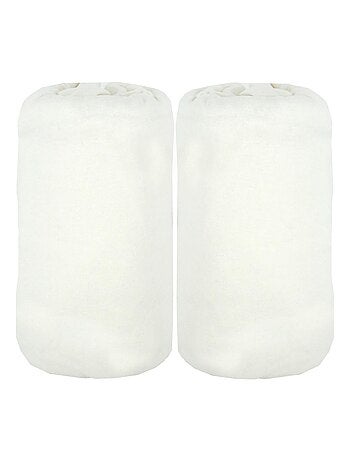 Lot de 2 draps-housses 60x120x15 cm bio - Blanc, Blanc