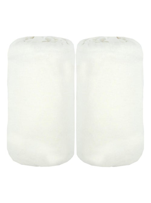 Lot de 2 draps-housses 60x120x15 cm bio - Blanc, Blanc - Kiabi