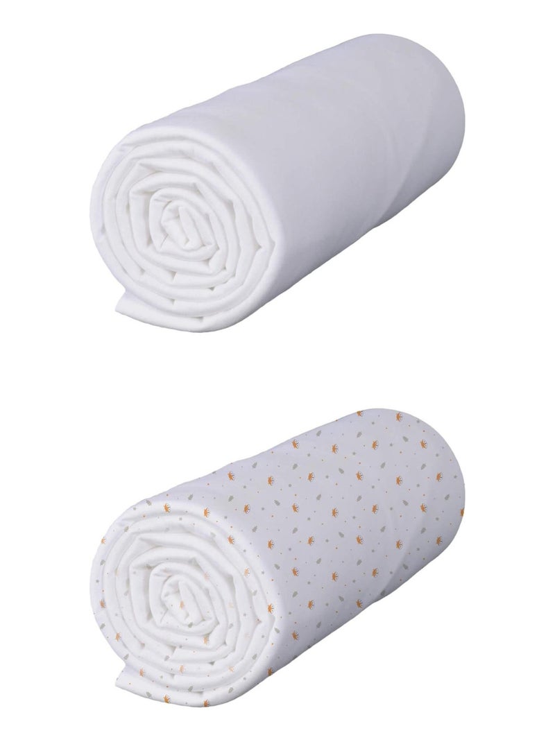 Lot de 2 draps housses Blanc - Kiabi