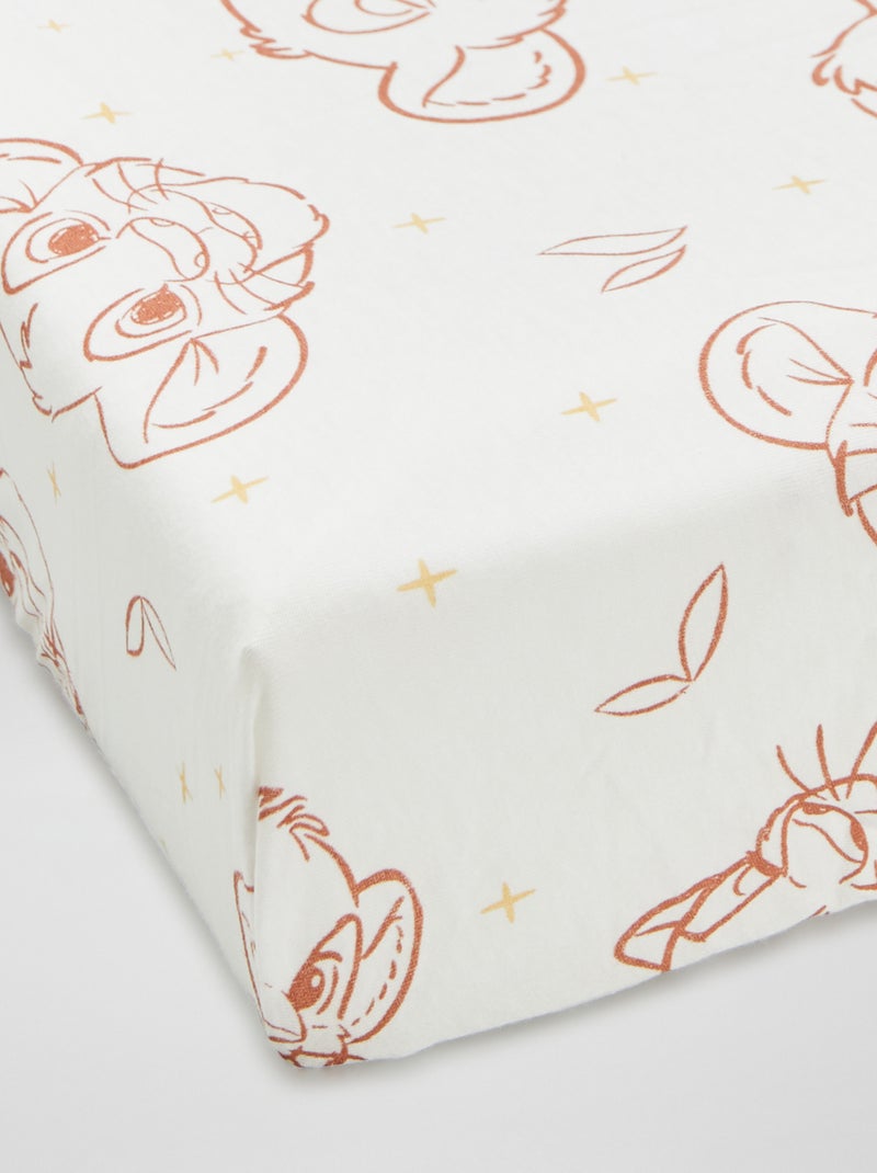 Lot de 2 draps housses 'Disney' Blanc/jaune - Kiabi