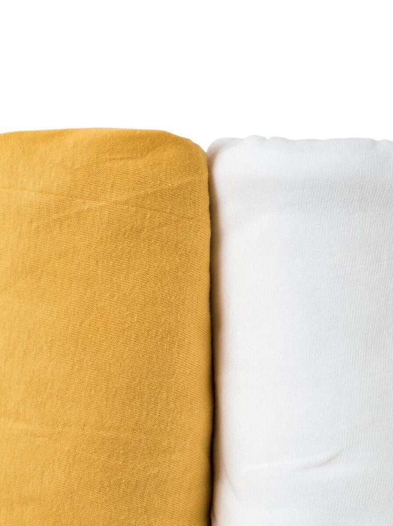 Lot de 2 draps housses en coton - Babycalin Jaune - Kiabi