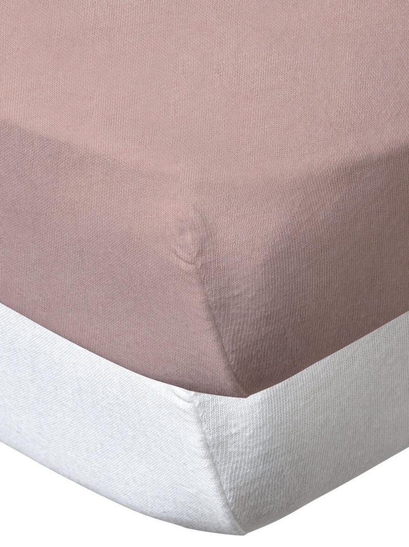 Lot de 2 draps-housses en coton 60x120 cm - Blanc + rose Blanc Rose - Kiabi