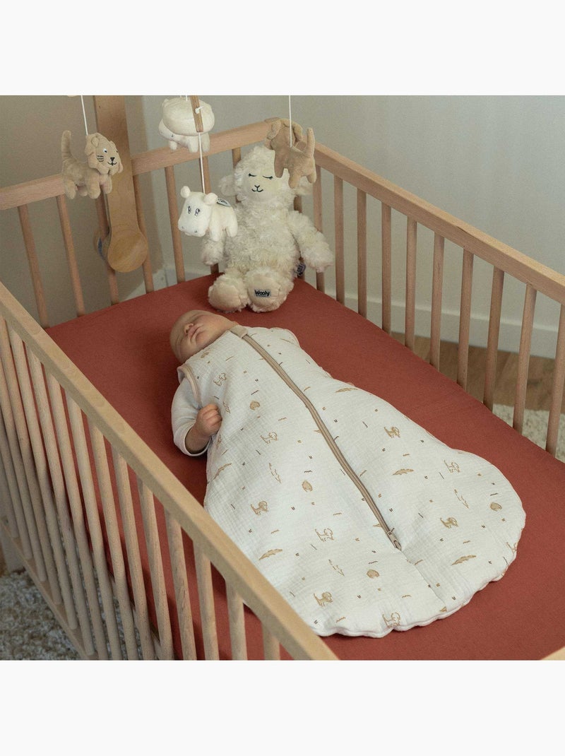 Lot de 2 draps-housses lit bébé Terracotta - Kiabi