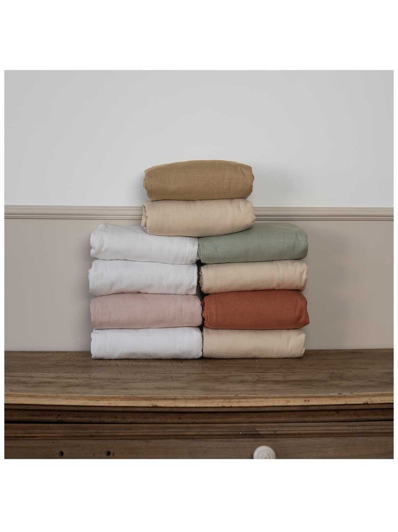 Lot de 2 draps-housses lit bébé Terracotta - Kiabi