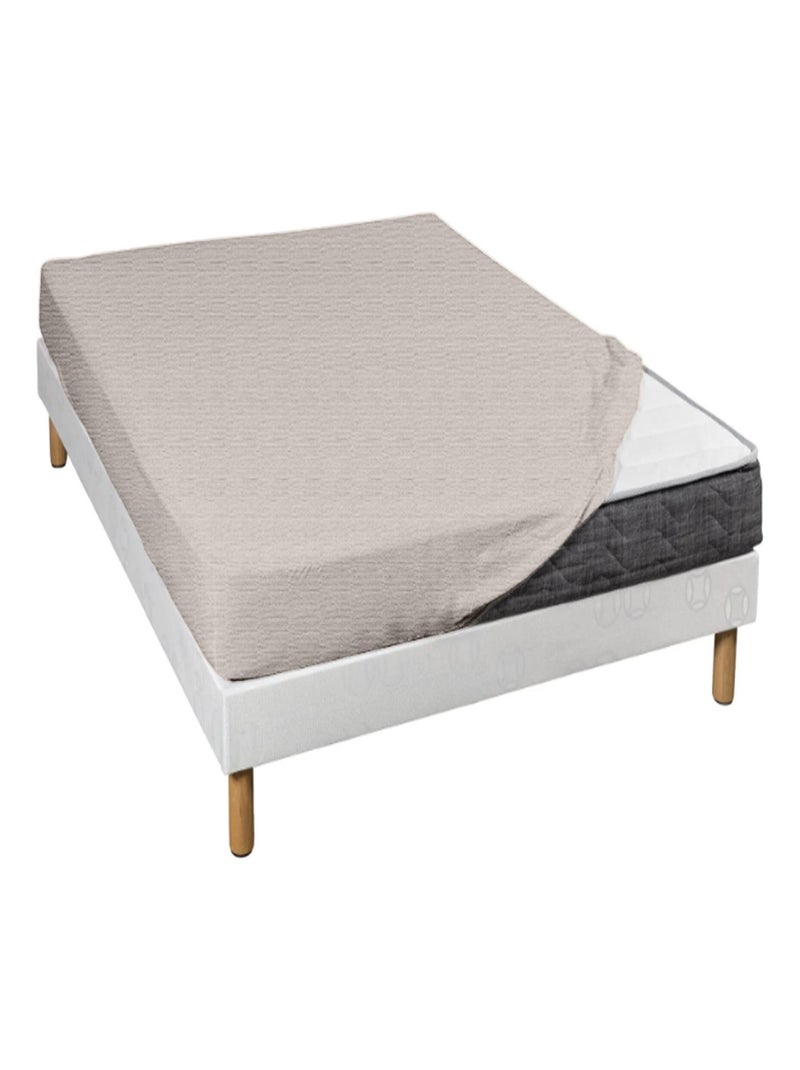 Lot de 2 draps housses Taupe - Kiabi
