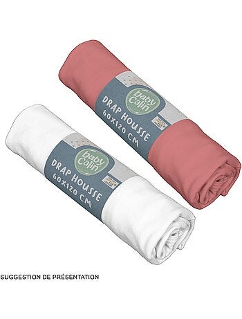 Lot de 2 draps-housse 60x120 cm Naissance en Coton Imprimés - Babycalin
