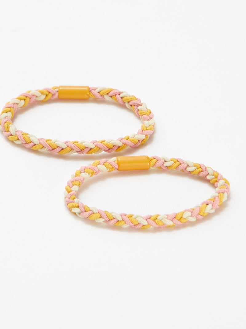 Lot de 2 élastiques + 2 pinces JAUNE - Kiabi