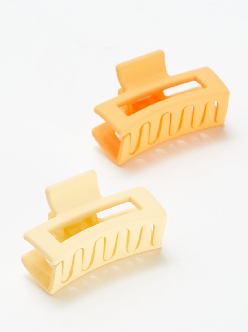 Lot de 2 élastiques + 2 pinces JAUNE - Kiabi