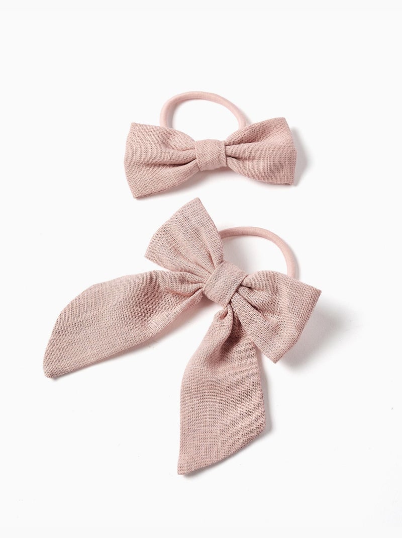 Lot de 2 élastiques à cheveux avec nœuds Multicolore - Kiabi