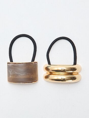Lot de 2 élastiques avec bijoux