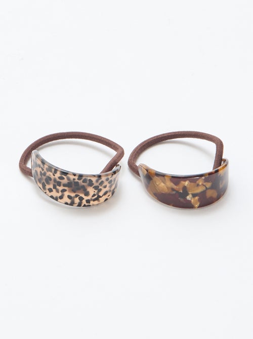 Lot de 2 élastiques avec bijoux fantaisies - Kiabi