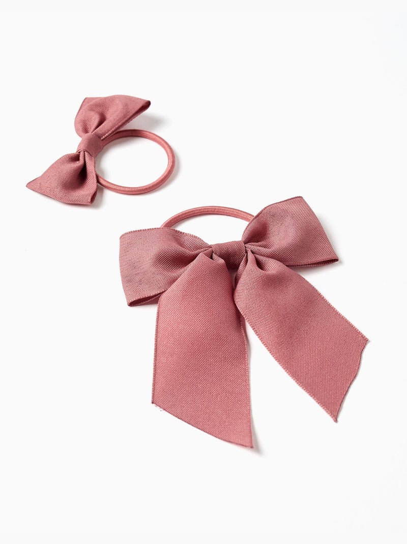 Lot de 2 élastiques avec nœuds en coton Rose - Kiabi