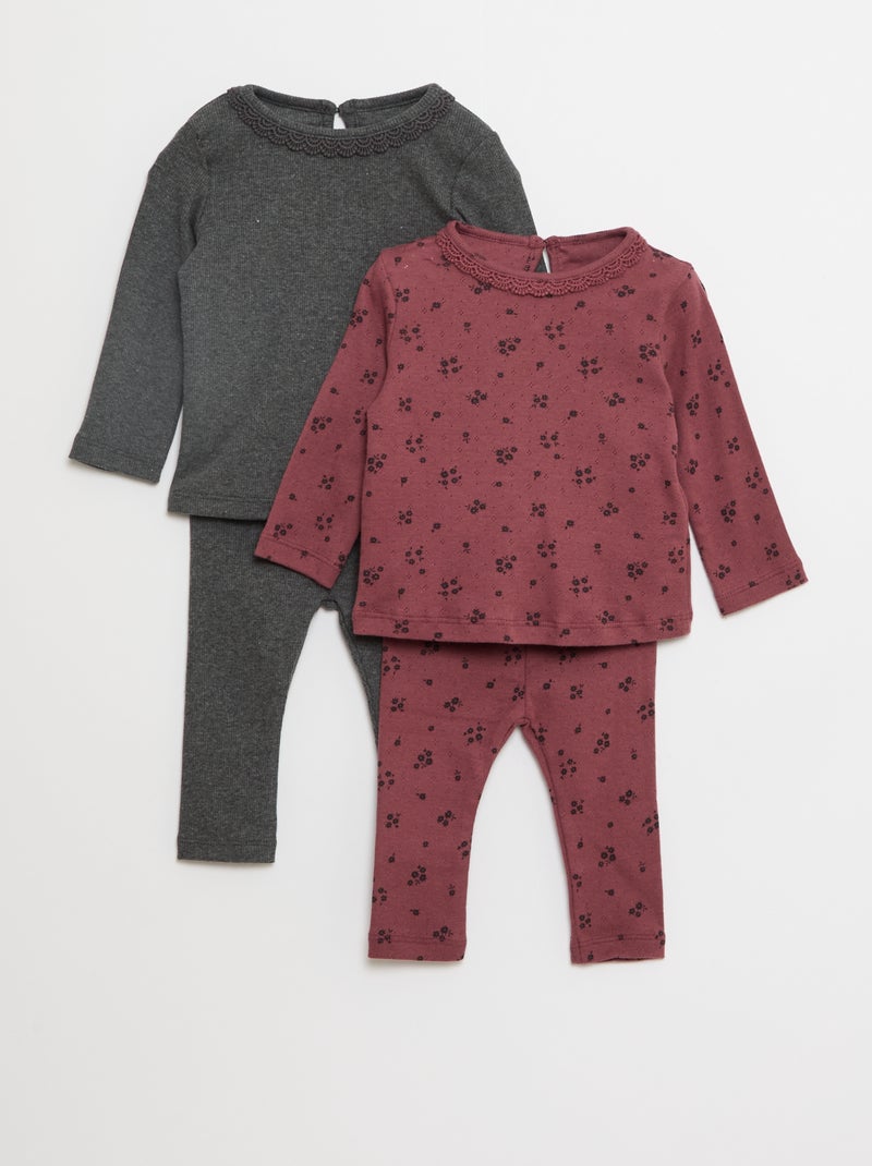 Lot de 2 ensemble t-shirt + legging - 2 pièces Rouge - Kiabi