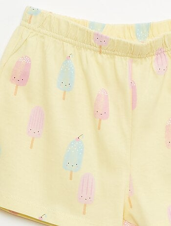 Lot de 2 ensembles de pyjama court en jersey coton