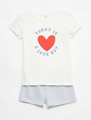 Lot de 2 ensembles de pyjama court en jersey coton