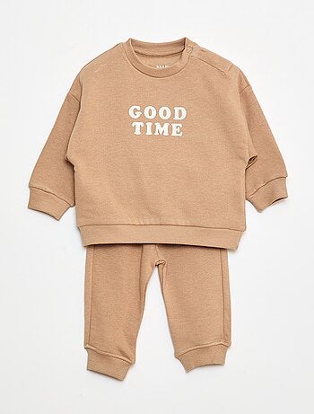 Lot de 2 ensembles pull + pantalon en coton