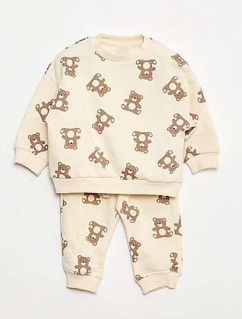 Lot de 2 ensembles pull + pantalon en coton