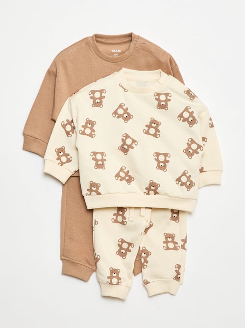 Lot de 2 ensembles pull + pantalon en coton - Kiabi