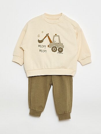 Lot de 2 ensembles pull + pantalon en coton