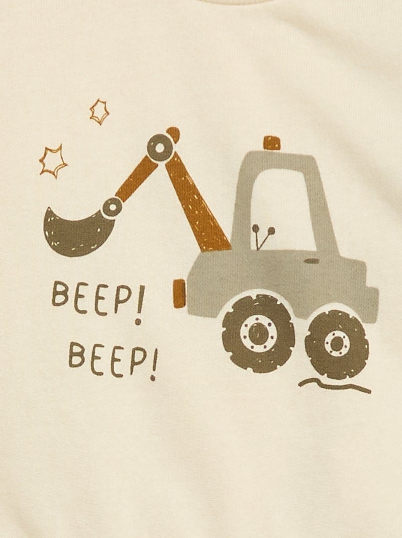 Lot de 2 ensembles pull + pantalon en coton Blanc - Kiabi