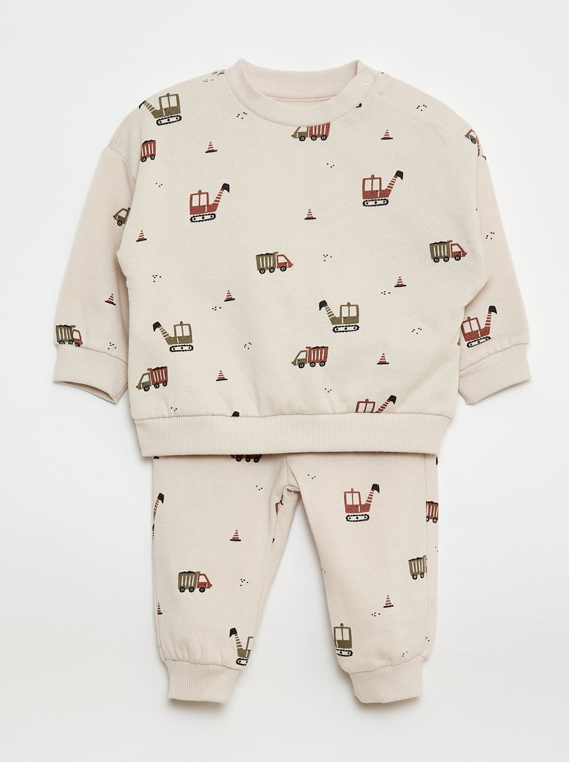 Lot de 2 ensembles pull + pantalon en coton Blanc - Kiabi