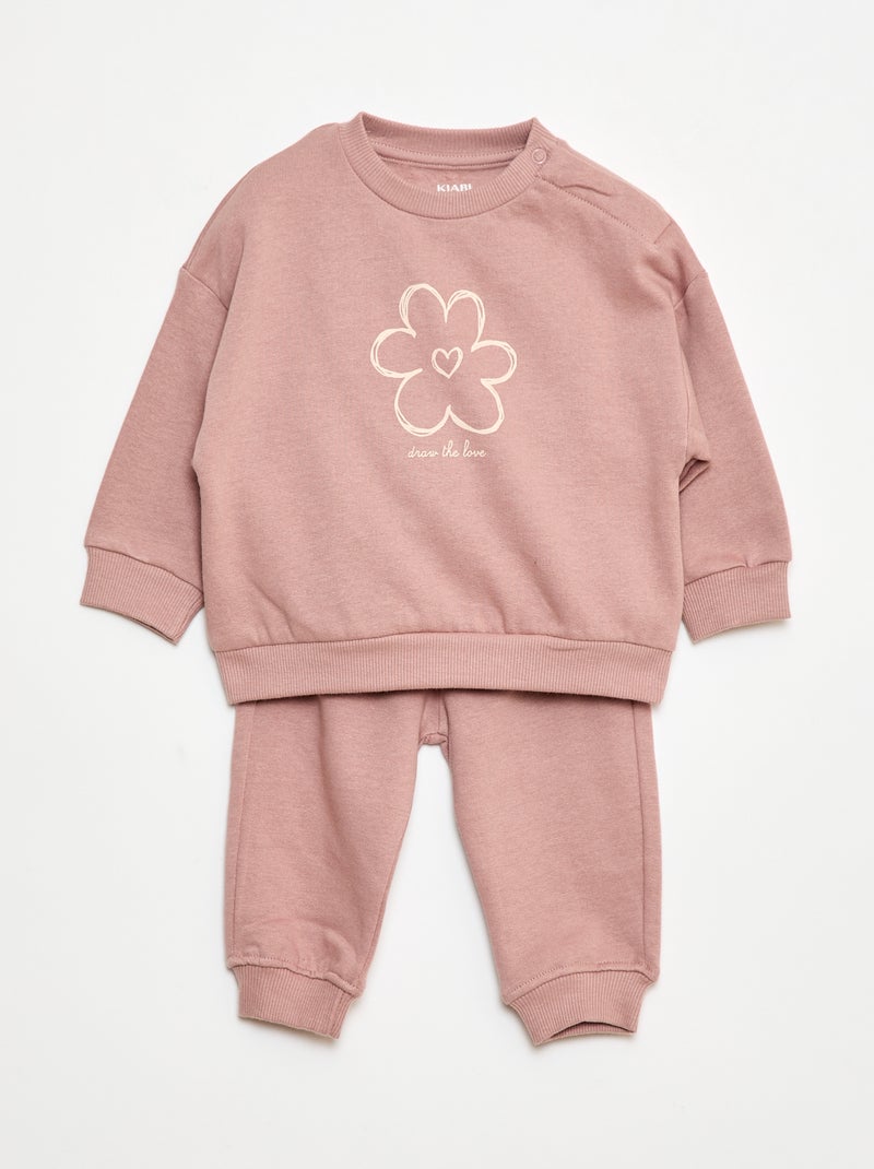 Lot de 2 ensembles pull + pantalon en coton Rose - Kiabi