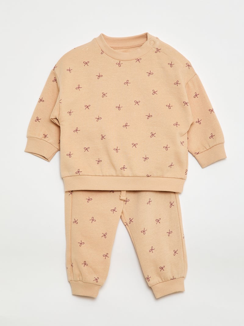 Lot de 2 ensembles pull + pantalon en coton Rose - Kiabi