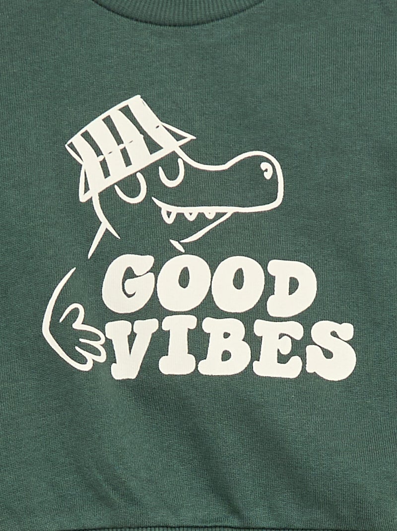 Lot de 2 ensembles pull + pantalon en coton Vert - Kiabi