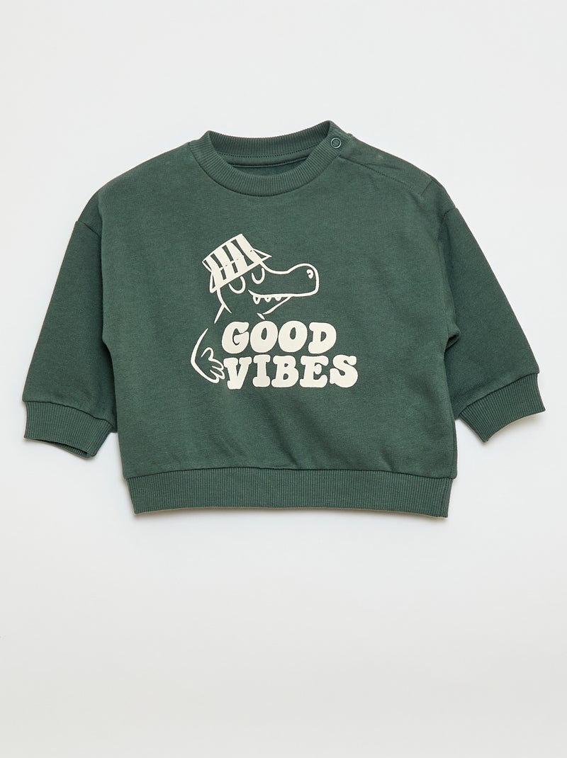 Lot de 2 ensembles pull + pantalon en coton Vert - Kiabi