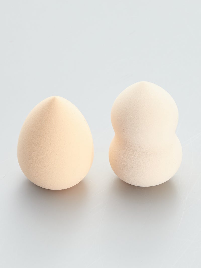 Lot de 2 éponges à maquillage beige - Kiabi