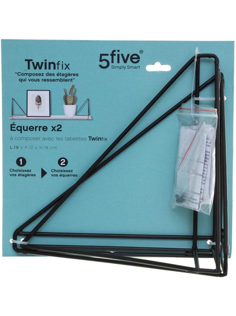 Lot de 2 équerres filaires TWINFIX Noir - Kiabi